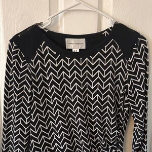 Donna Morgan Black and White Zigzag Dress